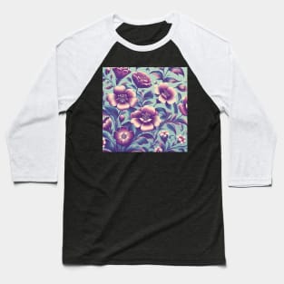 Purple Flowers Baseball T-Shirt